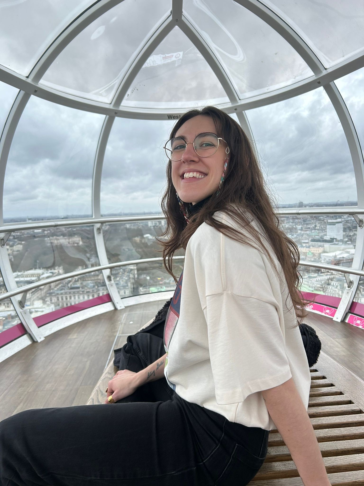 Sophie Kilgannon, on the London Eye